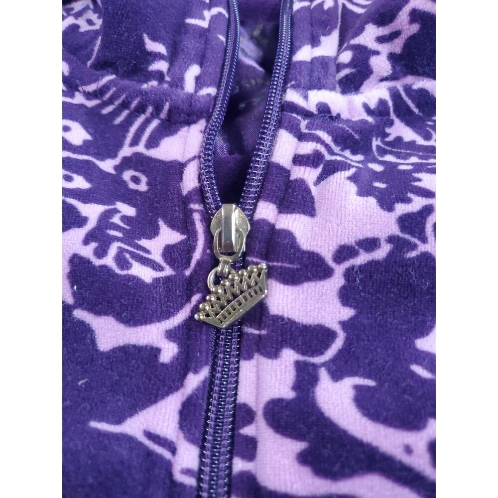 Oleg Cassini Sport Luxe Velour Jacket Womens XL Purple Y2K Track Zip Up - Picture 4 of 15